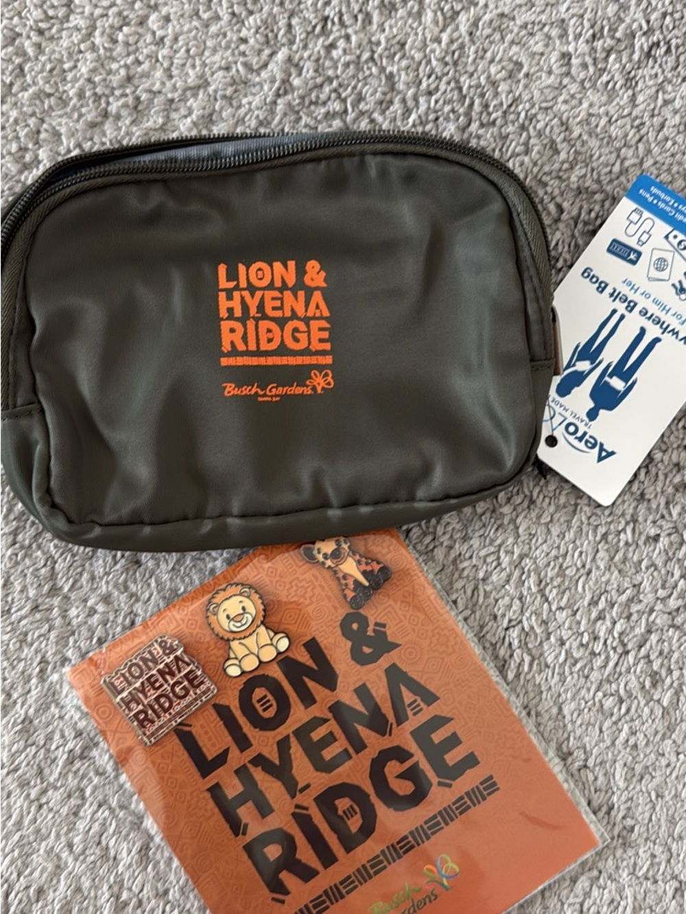 Lion & Hyena Ridge Olive Green belt Bag with Orange Logo